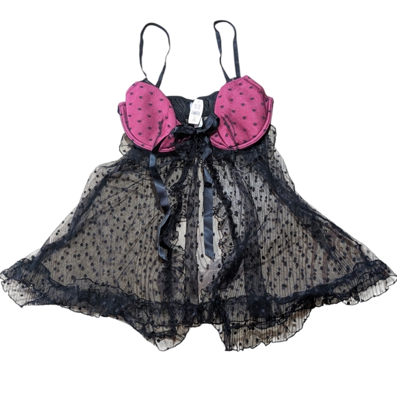 Vintage Victoria's Secret Sexy Little Things Babydoll 34D Y2K 2000s Coquette NWT - Picture 8 of 11